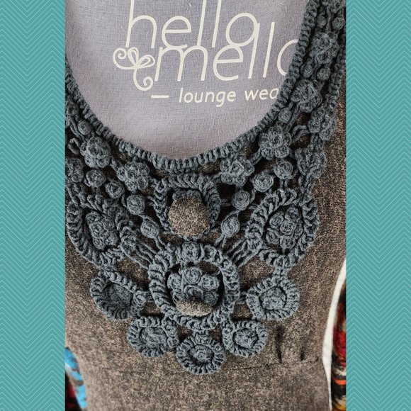 Coco & Tashi Brown Colorful Floral Printed Midi Sweater Dress - Picture 2 of 5